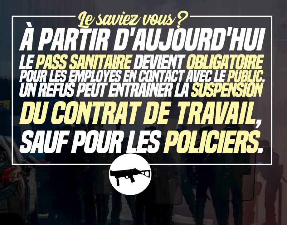 Pass obligatoire, mais pas pour la police