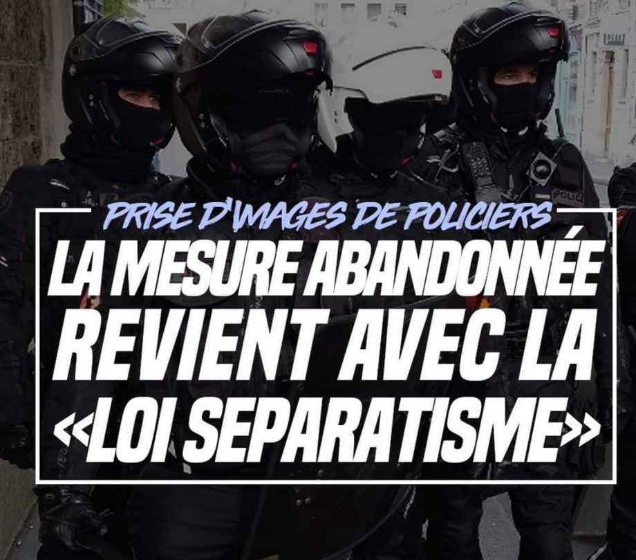 Photos de policiers : la mesure de la « loi de sécurité globale » abandonnée revient avec la « loi séparatisme »
