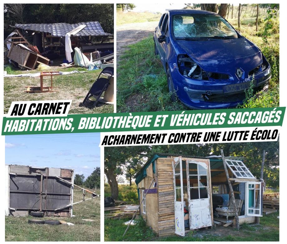 Habitations, bibliothèque et véhicules saccagés au Carnet