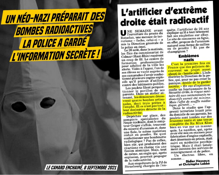 Un néo-nazi préparait des bombes radioactives : la police a gardé l’information secrète !