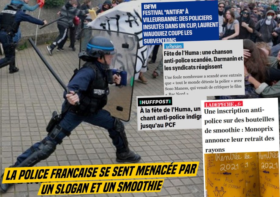 La police française menacée par un slogan et un smoothie ?
