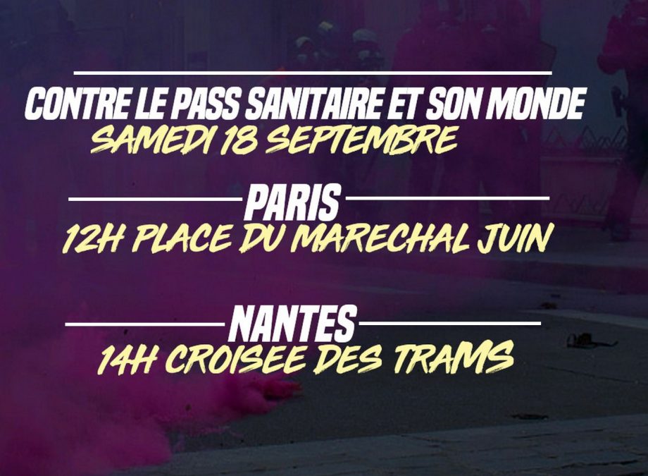 Contre le Pass Sanitaire : nouveaux rendez-vous
