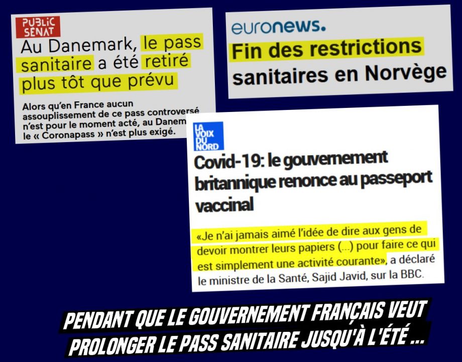 Pendant que le gouvernement veut imposer le Pass Sanitaire indéfiniment…