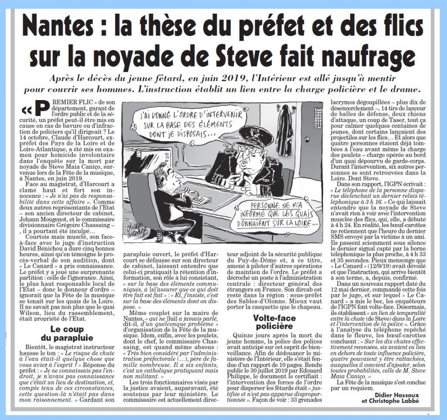 Mort de Steve : mensonge d’État