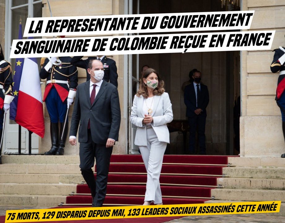 Castex reçoit la représentante du gouvernement sanguinaire de Colombie