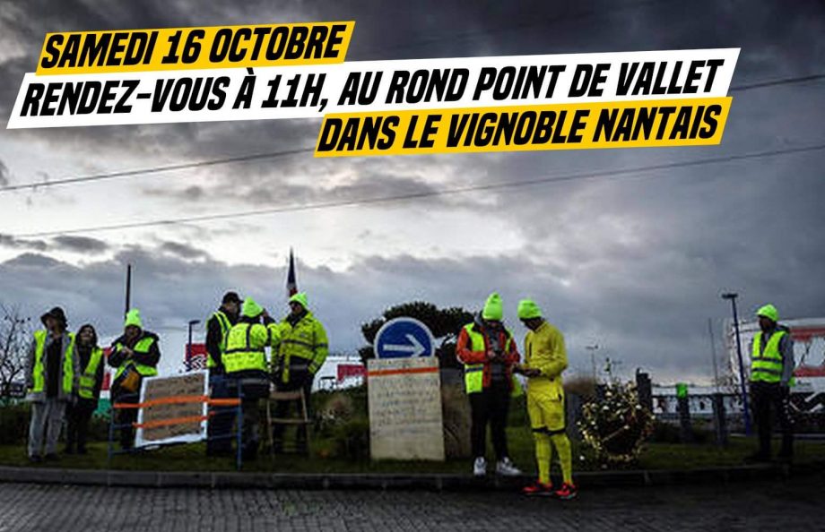 Retour sur les ronds-points : ce samedi, 11h, à Vallet