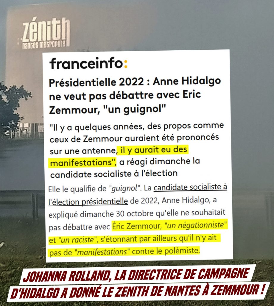 Anne Hidalgo s’étonne du manque de manifs contre Zemmour : sa directrice de campagne déroule le tapis rouge au pétainiste !
