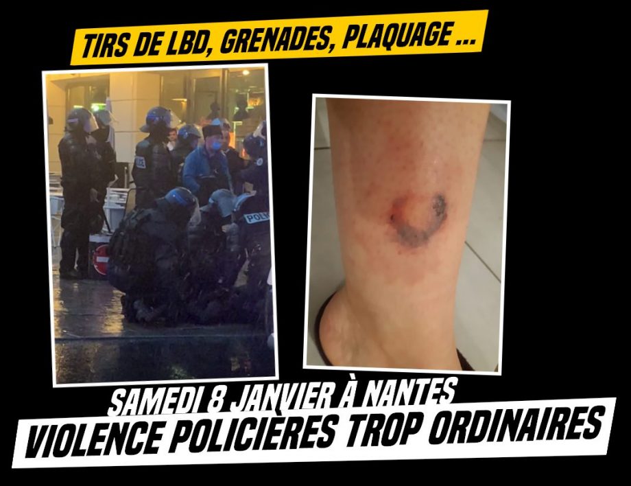 Samedi 8 janvier à Nantes : violences ordinaires de la police