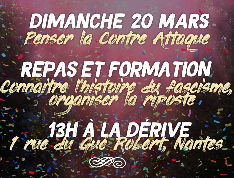 Dimanche 20 mars : penser la contre-attaque