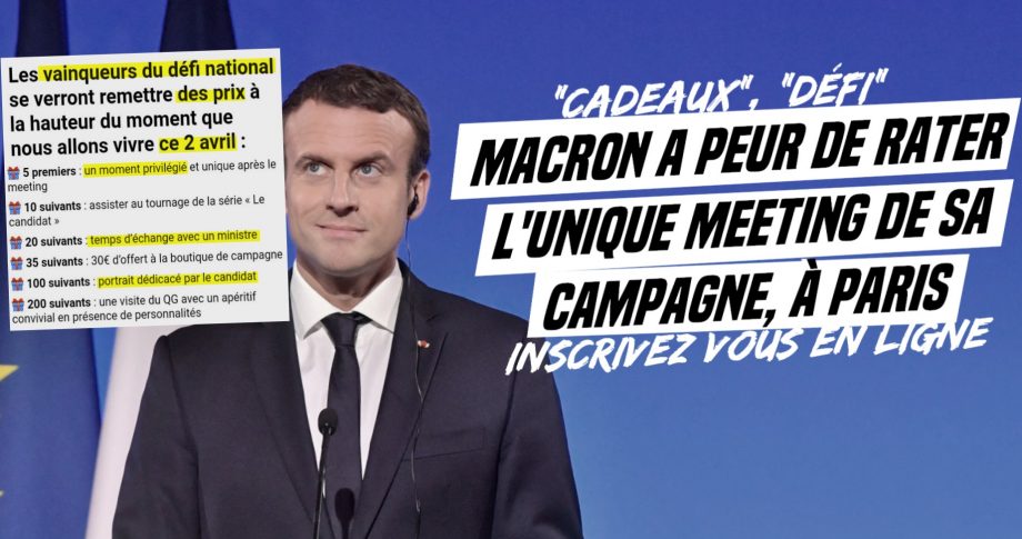 Macron organise un unique meeting le 2 avril à Paris : il a peur de le rater