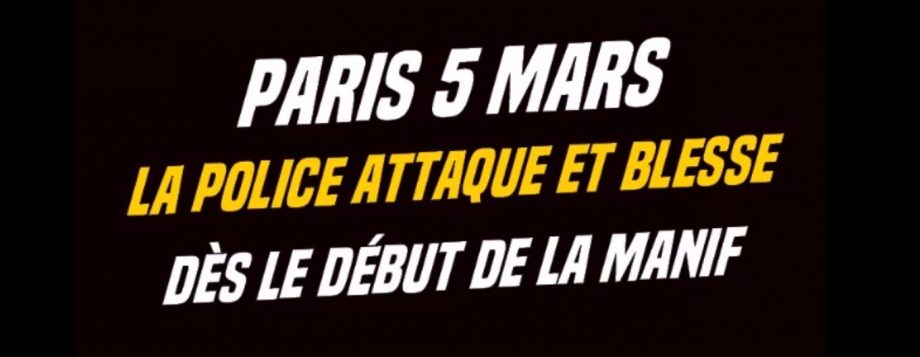 Paris : la police attaque la manifestation des Gilets Jaunes, un journaliste à l’hôpital