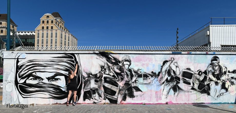 «Démocratie factice» : nouvelle fresque du collectif Black Lines