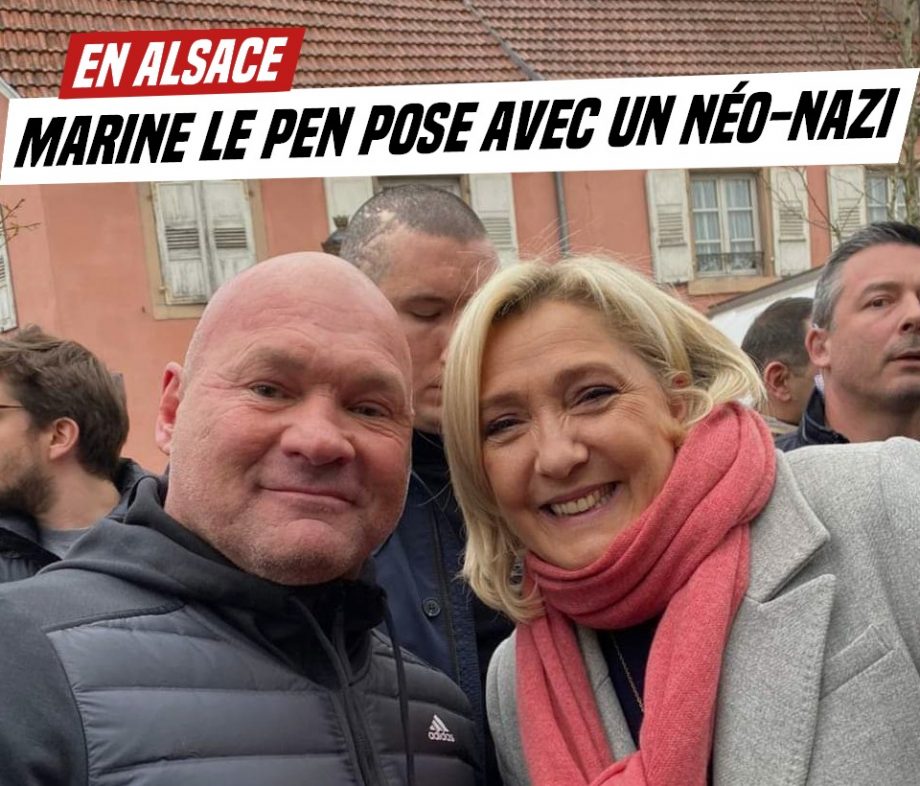 Alsace : Marine Le Pen prend la pose avec un nazi
