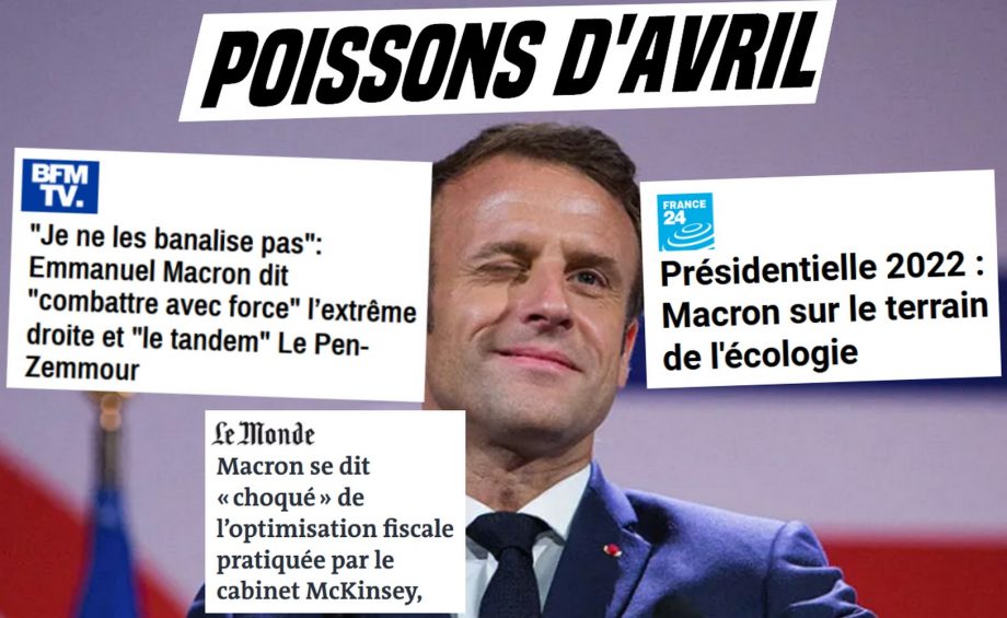 Macron aussi fait des poissons d’avril
