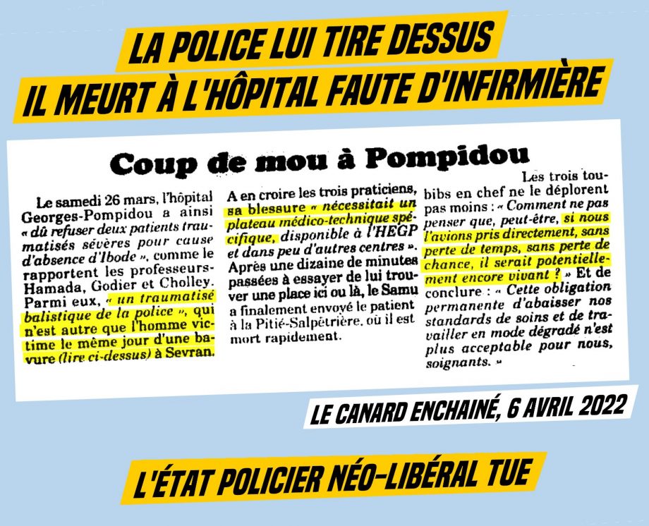 La police lui tire dessus, l’hôpital manque de personnel pour l’opérer