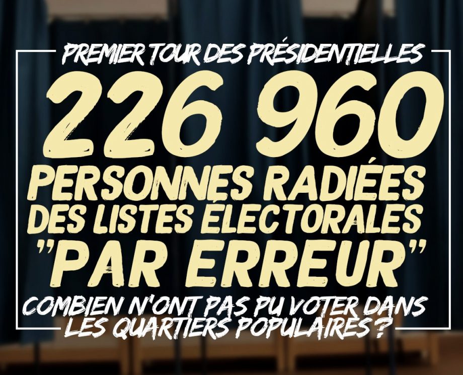 Élections : radiations massives dans les quartiers populaires