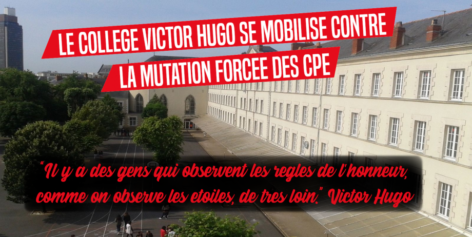 Le collège Victor Hugo se mobilise contre la mutation forcée des CPE