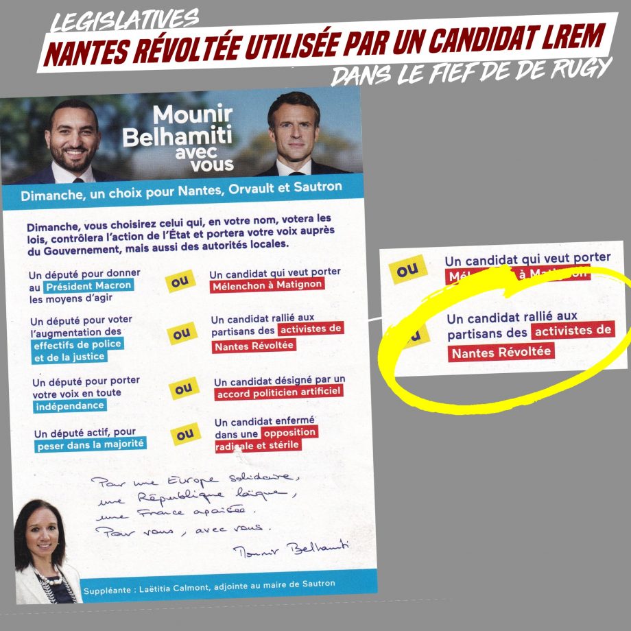 LREM utilise Nantes Révoltée pour sa campagne législative