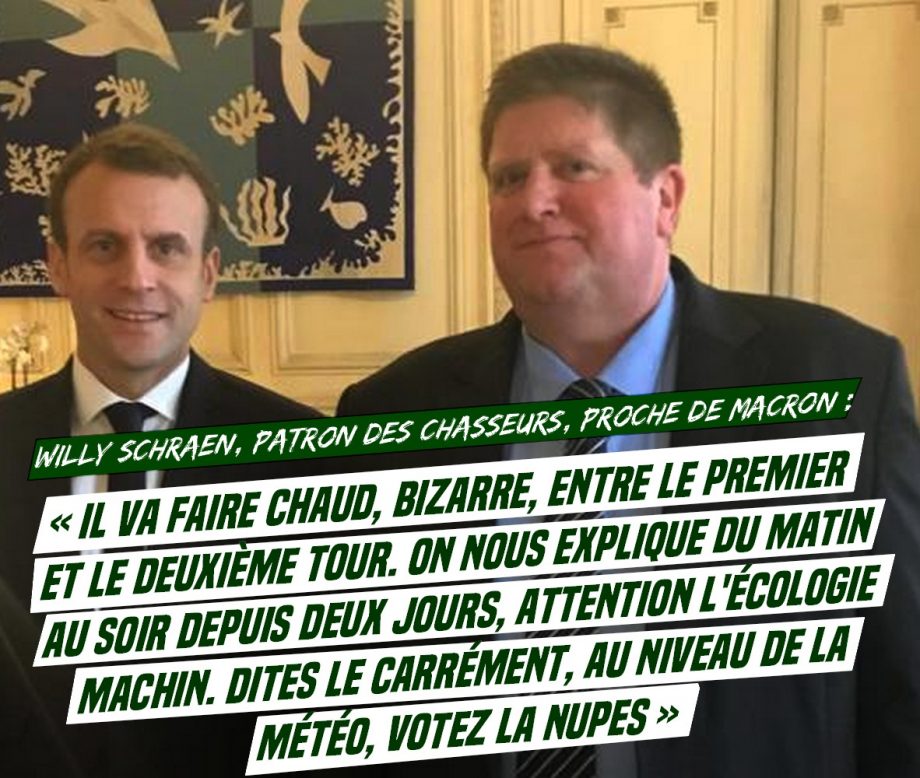 Complotisme météorologique du chef des chasseurs et proche de Macron