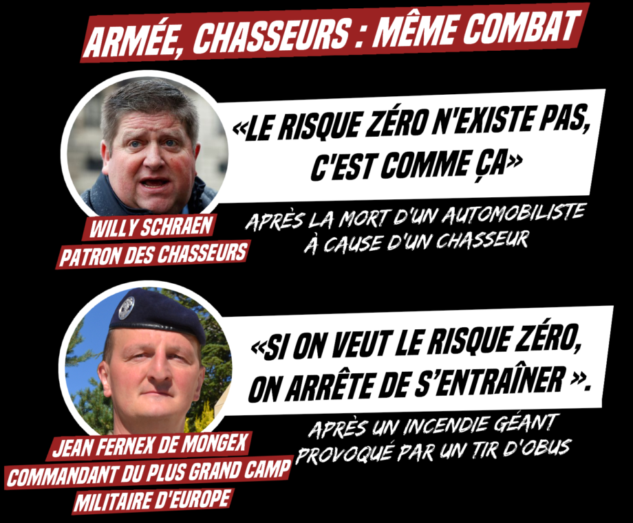 «Risque zéro» : armée, chasseurs, même combat