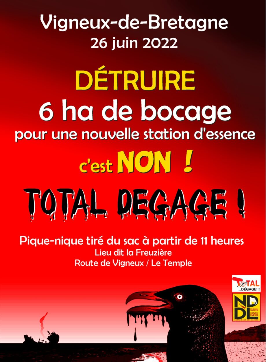 Contre Total et son monde, RDV dimanche 26 juin à Vigneux de Bretagne