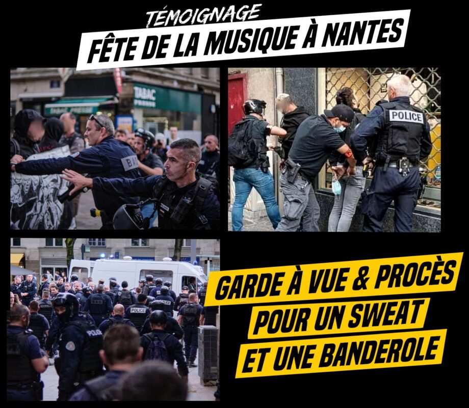 Fête de la musique : garde à vue et procès pour une banderole et un sweat