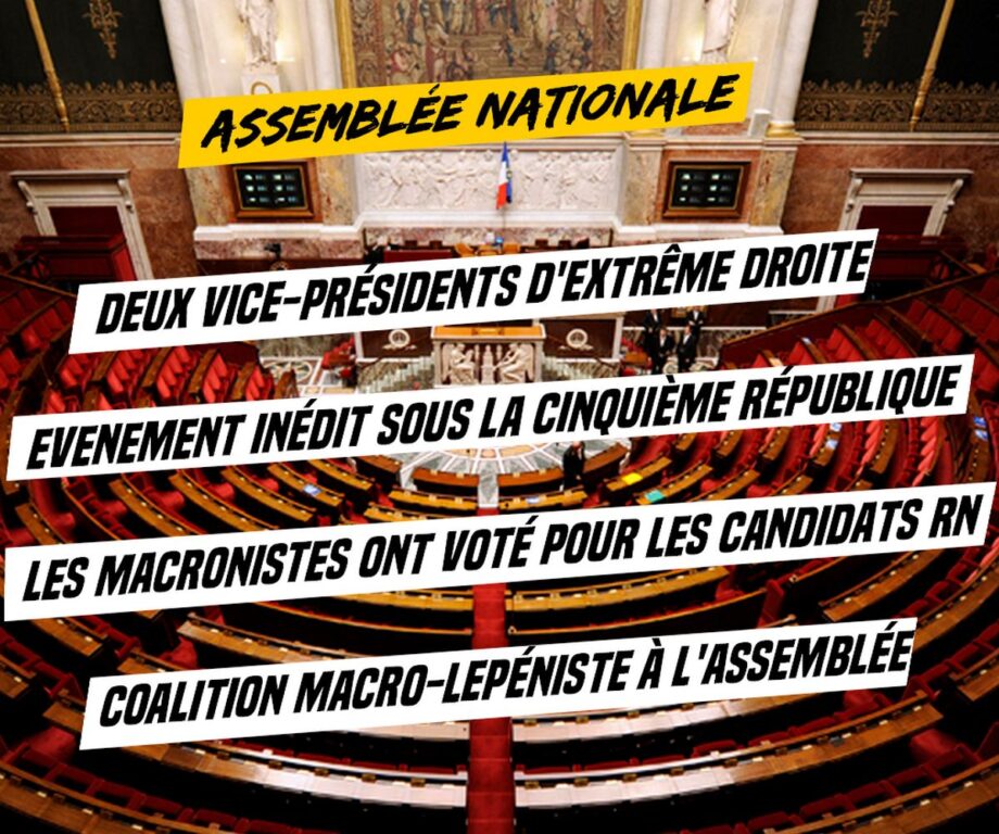 Parlement : les macronistes font élire deux vice-présidents d’extrême droite