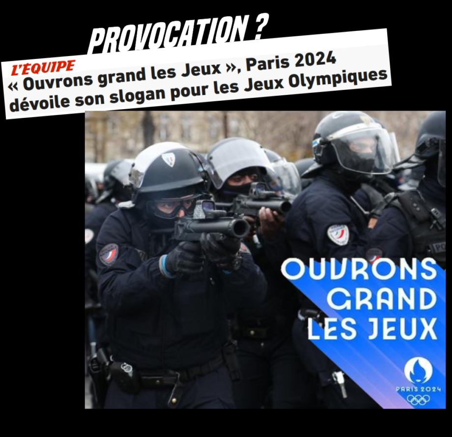Provocation ? «Ouvrons grand les Jeux», slogan des JO 2024 à Paris