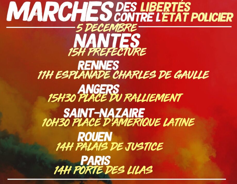 5 Décembre : marches des libertés contre l’État policier