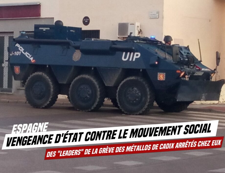 Espagne : vengeance d’État contre le mouvement social à Cadix