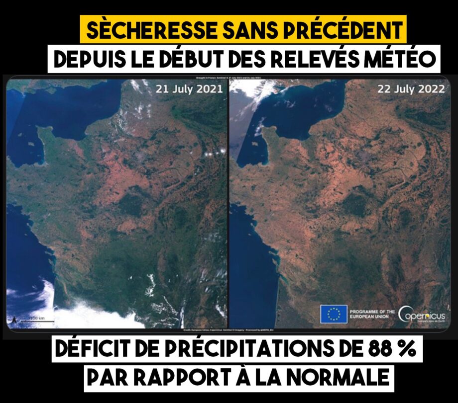Sécheresse inédite depuis le début des relevés météo