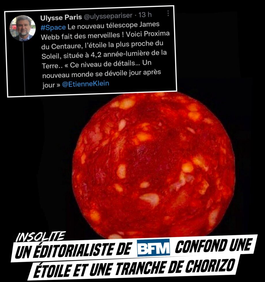 Insolite : un éditorialiste de BFM TV confond une étoile et une tranche de chorizo