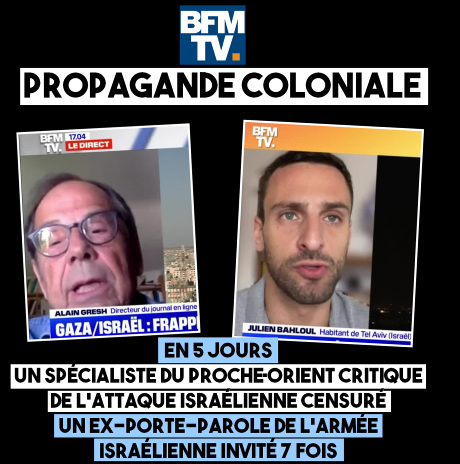 Attaque de Gaza : BFM, propagande coloniale