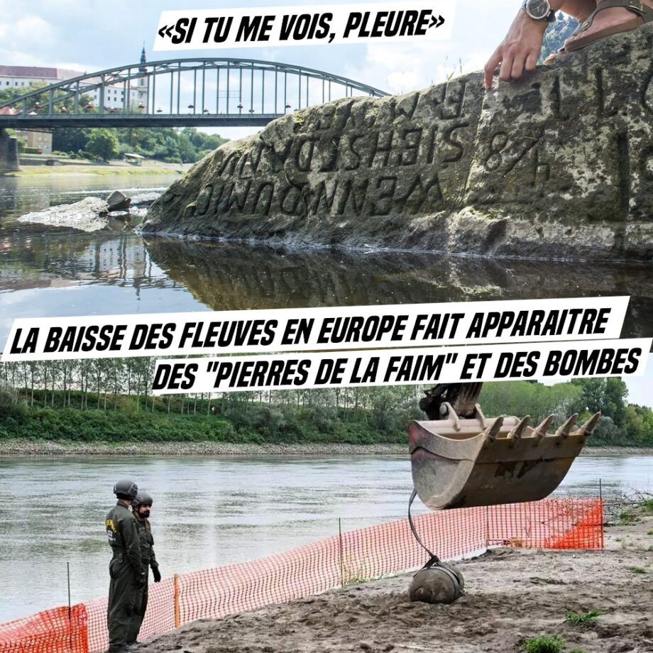 Baisse du niveau des fleuves : apparition de «pierres de la faim» et de bombes