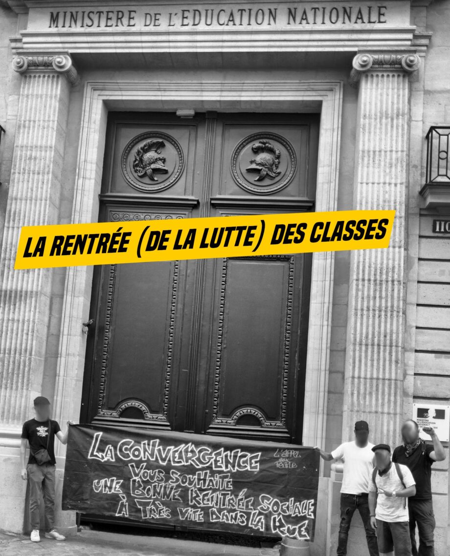 Des Gilets Jaunes annoncent la rentrée sociale devant le Ministère de l’Éducation