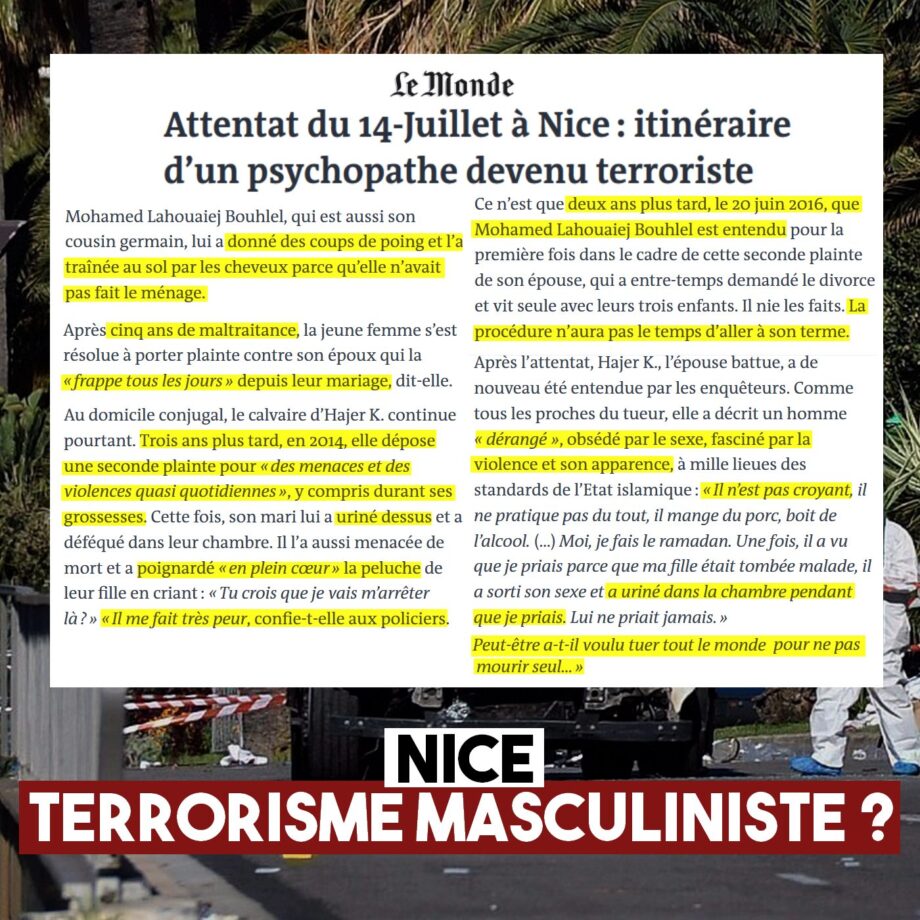 Attentat de Nice : terrorisme masculiniste ?