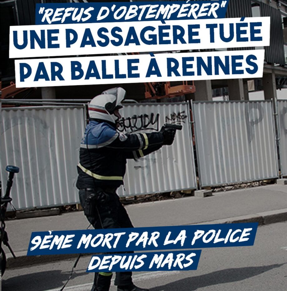 «Refus d’obtempérer» : une passagère tuée à Rennes