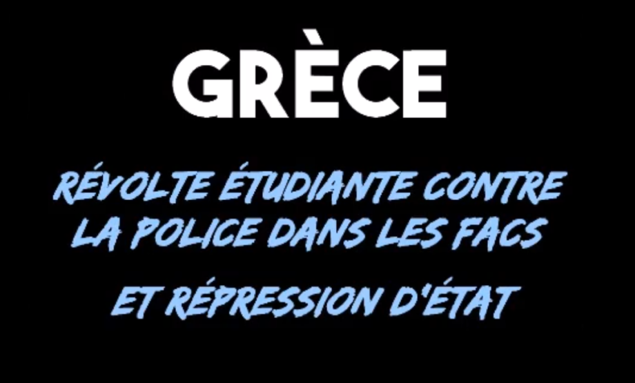 Grèce : contre la police dans les universités, révolte et répression