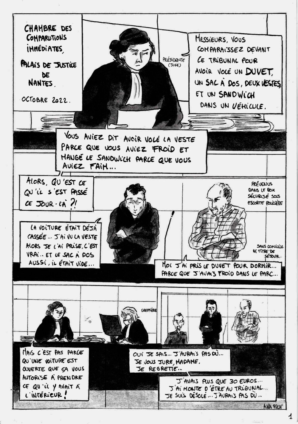 Justice de classe : reportage dessiné au tribunal