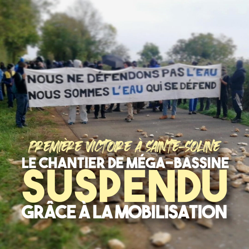 Sainte-Soline : les travaux de la mégabassine suspendus grâce à la mobilisation