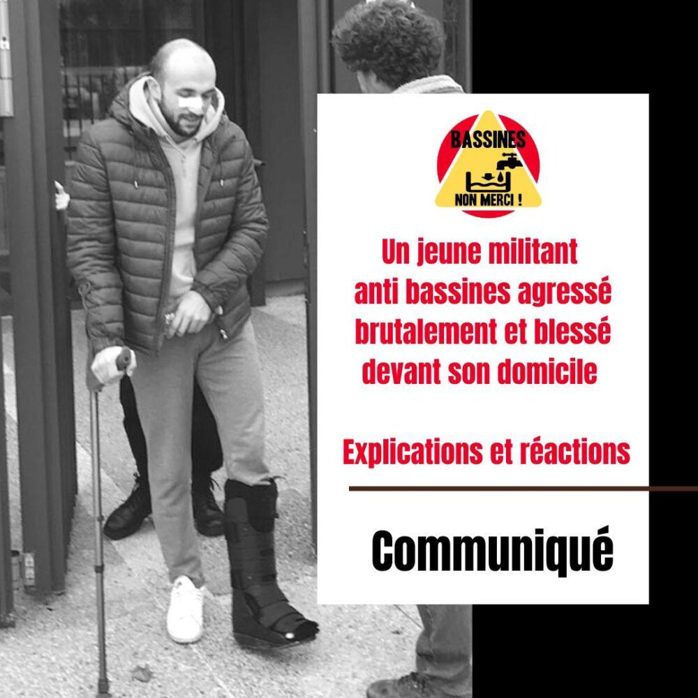 Agression brutale d’un militant anti-bassine devant chez lui