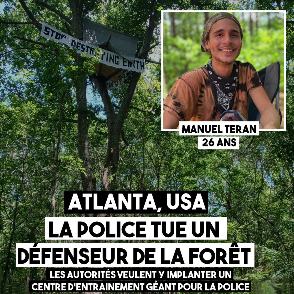 Atlanta, USA : la police tue un jeune écologiste