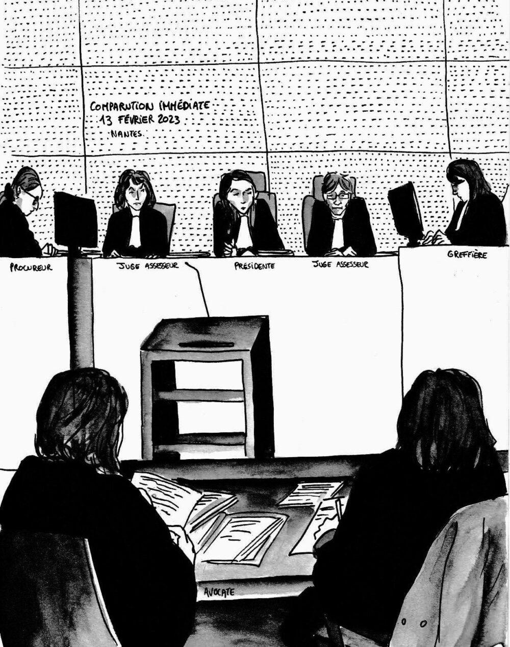 Reportage dessiné : justice de classe contre un manifestant nantais