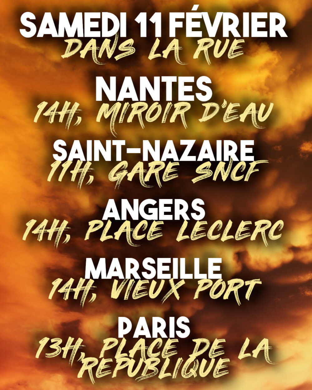 Samedi 11 février : dans la rue