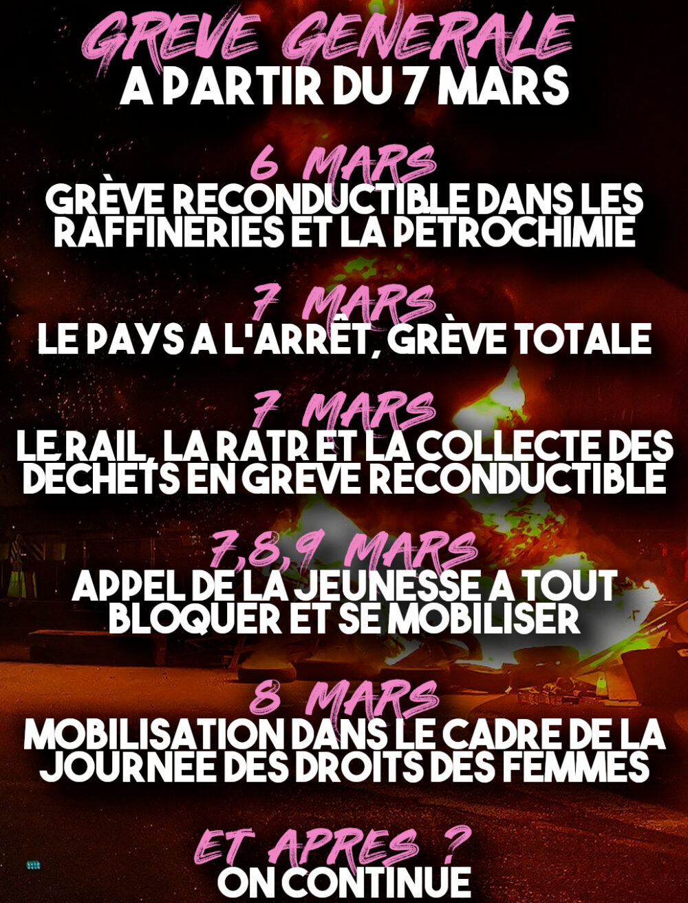 7 mars : les appels à la grève se multiplient