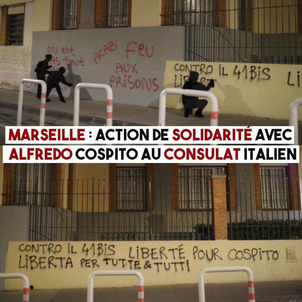 Marseille : le consulat italien visé en solidarité avec Alfredo Cospito