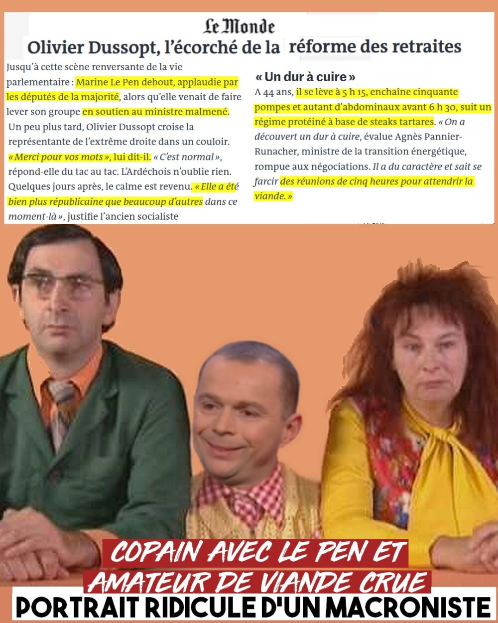 Dussopt : copain de Marine Le Pen et amateur de steaks tartares