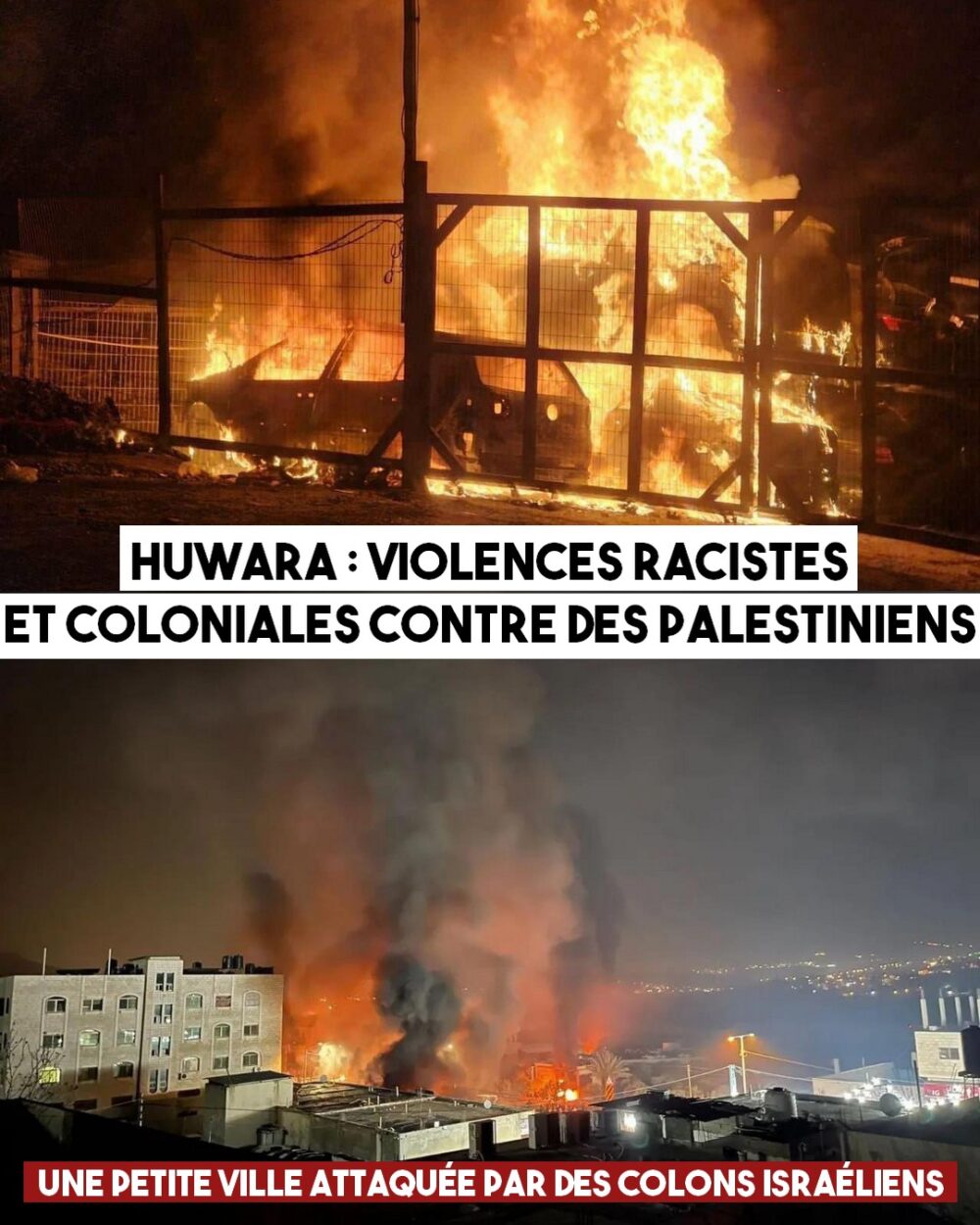 Huwara : pogrom colonial et raciste contre des palestiniens