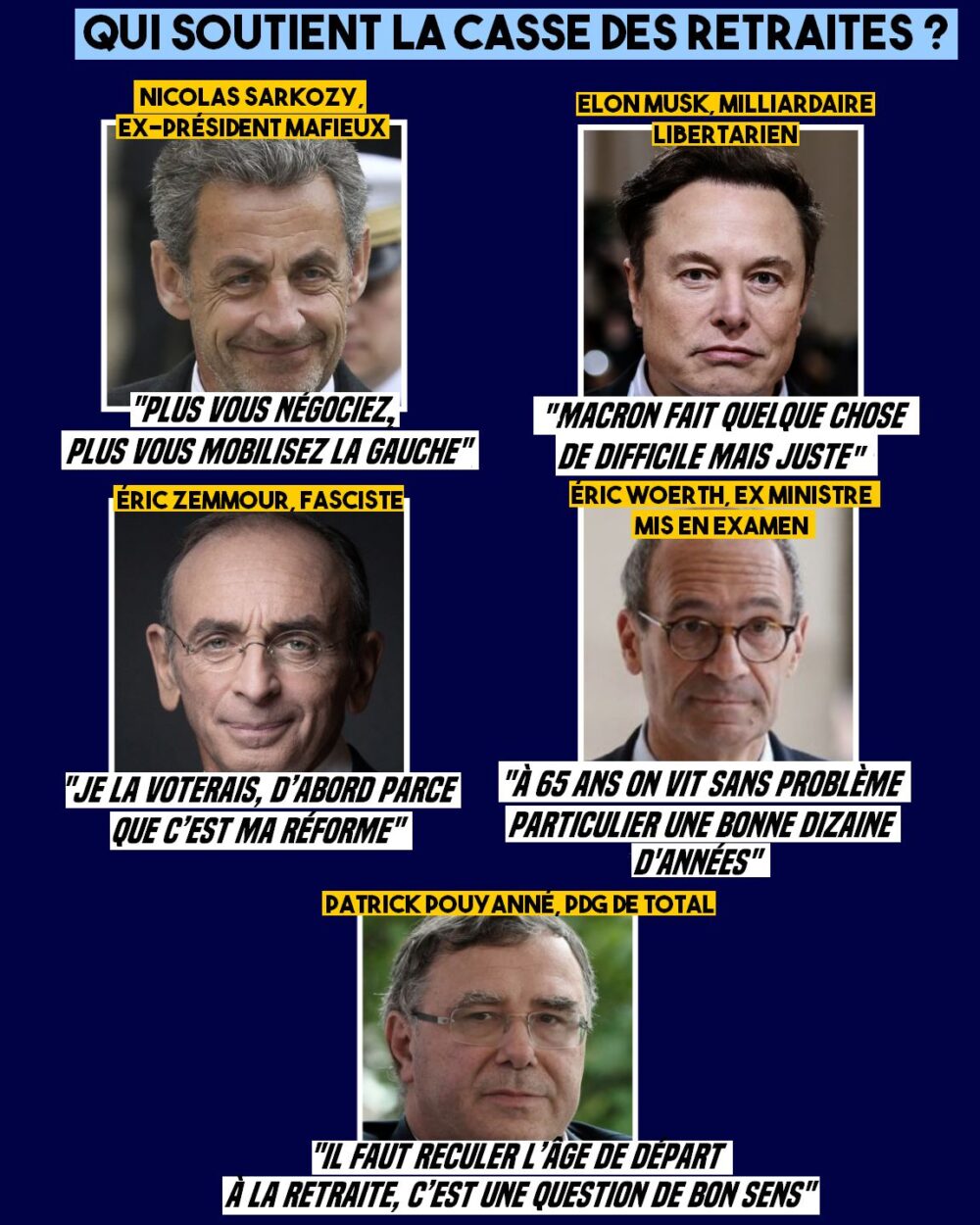 Qui soutient la casse des retraites ?