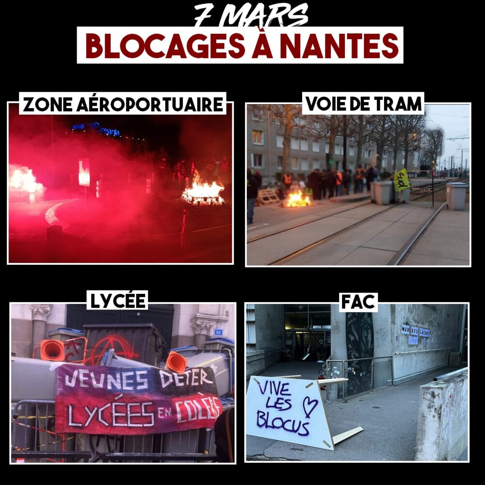 7 mars : blocages à Nantes